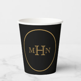 Gothic Glam | Papier-Cup | Monogramm | Schwarz Pappbecher