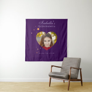 Gothic Glam Quince Foto Herz Folie  Wandteppich