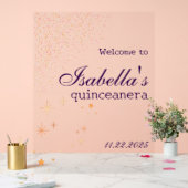 Gothic Glam Quince Glitzer lila Akryllisches Zeich Acrylschild (Hochzeit)