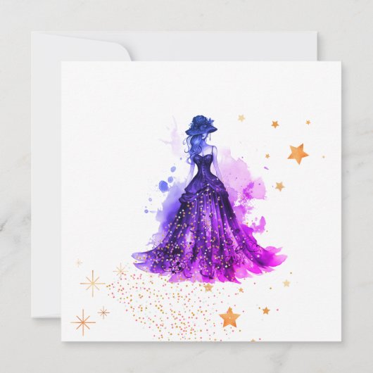 Gothic Glam Quince lila Dankeskarte (Rückseite)