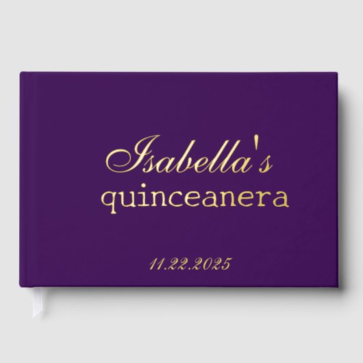 Gothic Glam Quince lila Gästebuch (Vorderseite)