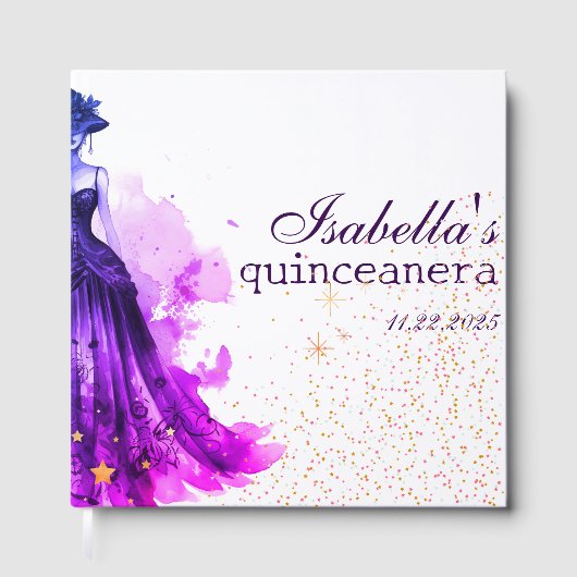 Gothic Glam Quince lila Gästebuch (Vorderseite)