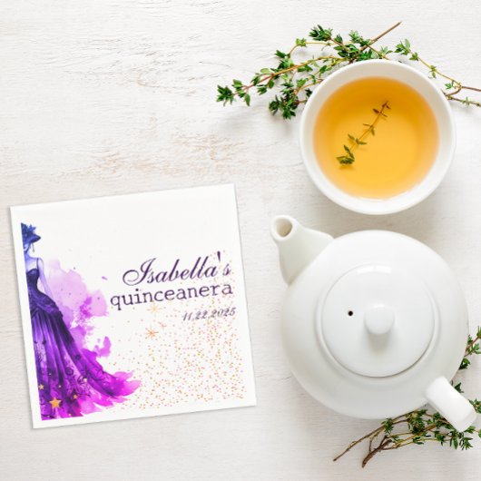 Gothic Glam Quince lila Kleid Serviette