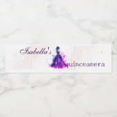 Gothic Glam Quince lila Kleid Wasserflaschenetikett (Einzelnes Label)