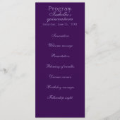 Gothic Glam Quince lila Programm Quinceañera (Vorderseite)
