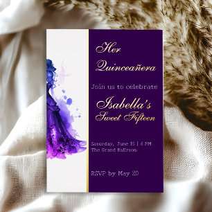 Gothic Glam Quinceañera Folieneinladung