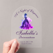 Gothic Glam Ruhiges Aquarell lila Kleid Acryleinladungen (Insitu (Handheld))