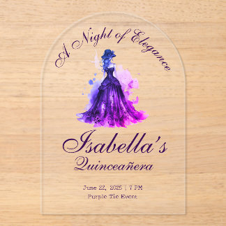 Gothic Glam Ruhiges Aquarell lila Kleid Acryleinladungen