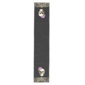 Gothic Glam Skull Lila Rose Mittelgroßer Tischläufer (Vorderseite)