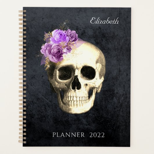 Gothic Glam Skull Personalisiert 2022 Planer (Vorderseite)