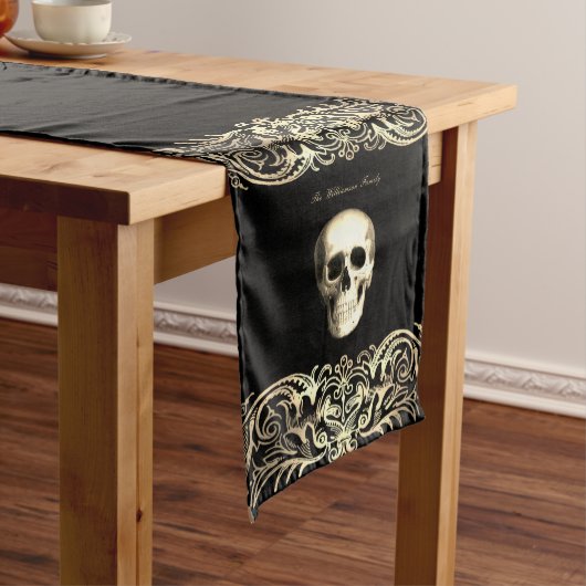 Gothic Glam Skull Personalisiert Mittelgroßer Tischläufer (Beispiel)