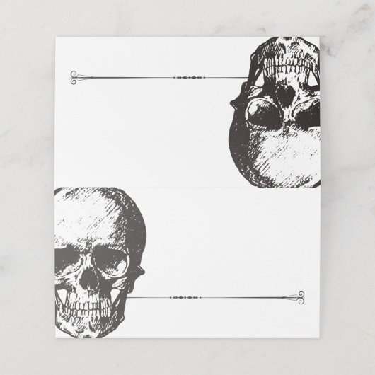 Gothic Glam Skull | PLATZKARTE | Food Card | weiß (Außenseite Aufgefaltet)
