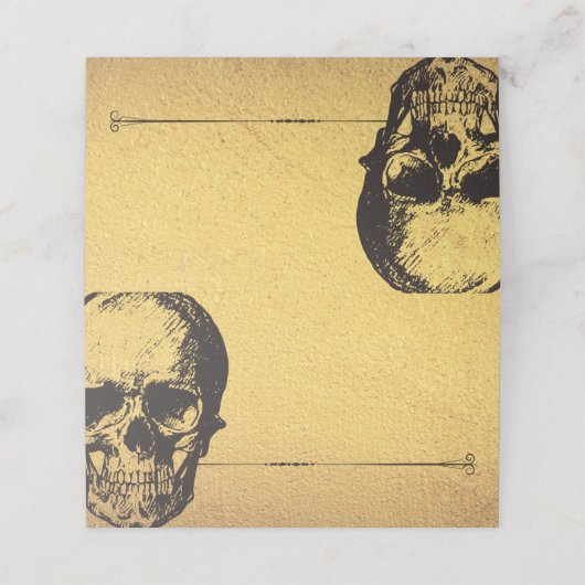 Gothic Glam Skull | Platzkarte oder Lebensmittelka (Außenseite Aufgefaltet)