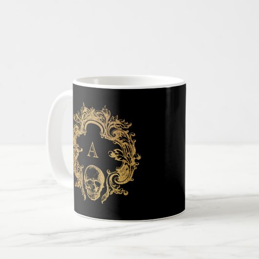 Gothic Glam | TASSE | Monogramm | Schwarz (Vorderseite Links)