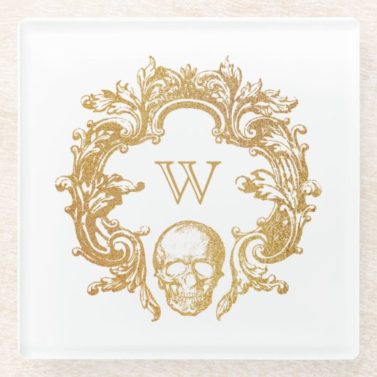 Gothic Glam | Untersetzer aus Glas | weiß (Vorderseite)