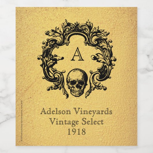 Gothic Glam | Weinetikett | Gold (Einzelnes Label)