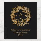 Gothic Glam | Weinetikett | Schwarz (Einzelnes Label)