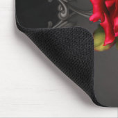 Gothic Glamour Rote Rose Schwarzer Zierfilm Mousepad (Ecke)