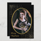 Gothic Glitzer Spider Web Frohe Weihnachten 1 Foto (Vorne/Hinten)