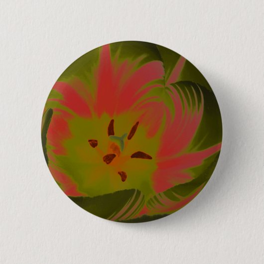 Gothic Gloomy Red Tulip Button (Vorderseite)