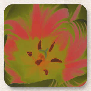 Gothic Gloomy Red Tulip Cork Untersetzer