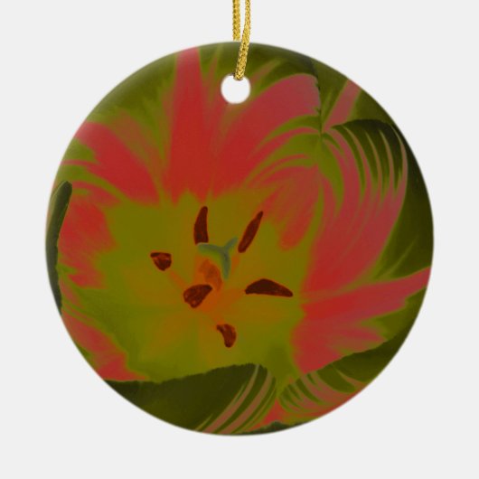 Gothic Gloomy Red Tulip Custom Geburtstag Keramikornament (Vorne)