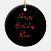 Gothic Gloomy Red Tulip Custom Geburtstag Keramikornament (Hinten)