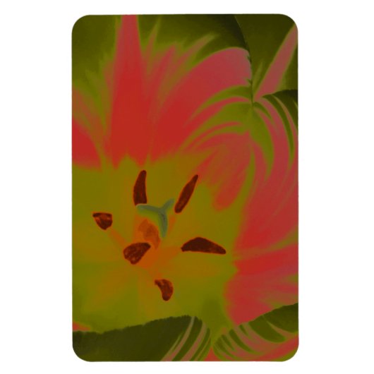 Gothic Gloomy Red Tulip Premium Magnet (Vertikal)