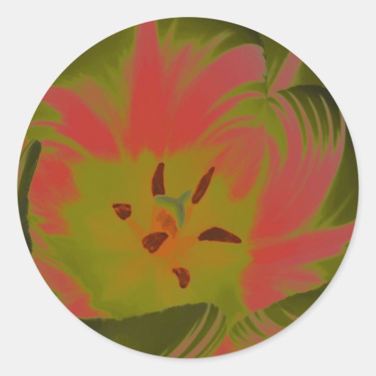Gothic Gloomy Red Tulip Sticker (Vorderseite)