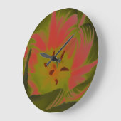 Gothic Gloomy Red Tulip Wall Clock Große Wanduhr (Winkel)