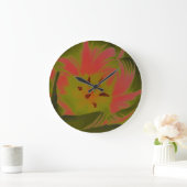 Gothic Gloomy Red Tulip Wall Clock Große Wanduhr (Zuhause)