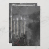 Gothic Glow Candle Light Rose Hochzeit Set Einladung (Vorne/Hinten)