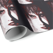 Gothic God Post Punk Goth Music Man Portrait Art Geschenkpapier (Rolleneckpunkt)