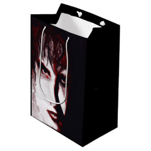 Gothic God Post Punk Goth Music Man Portrait Art Mittlere Geschenktüte