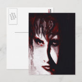 Gothic God Post Punk Goth Music Man Portrait Art Postkarte (Vorne/Hinten)
