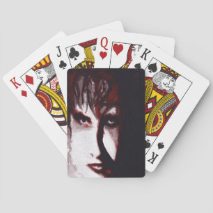 Gothic God Post Punk Goth Music Man Portrait Art Spielkarten
