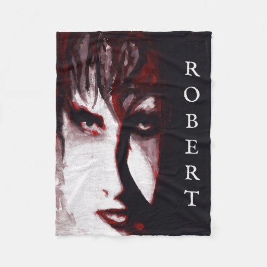 Gothic God Post Punk Goth Musik Mann Portrait Kuns Fleecedecke (Vorderseite)
