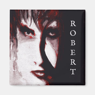 Gothic God Post Punk Goth Musik Mann Porträt Kunst Magnet