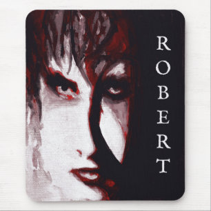Gothic God Post Punk Goth Musik Mann Porträt Kunst Mousepad