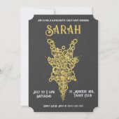 Gothic Gold Bachelorette Tarot Party Einladung (Vorderseite)