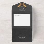 Gothic Gold & Black Moth QR Code All In One Einladung (Außenbereich)