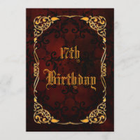Gothic Gold Gerahmt 17. Geburtstag