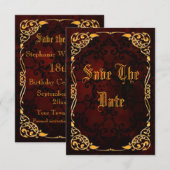 Gothic Gold Gerahmt 18. Geburtstag Save the Date (Vorne/Hinten)