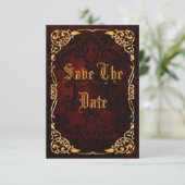 Gothic Gold Gerahmt 35. Geburtstag Save the Date (Stehend Vorderseite)