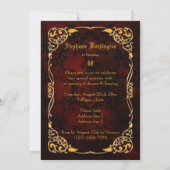 Gothic Gold Gerahmt 40. Geburtstag Einladung (Rückseite)