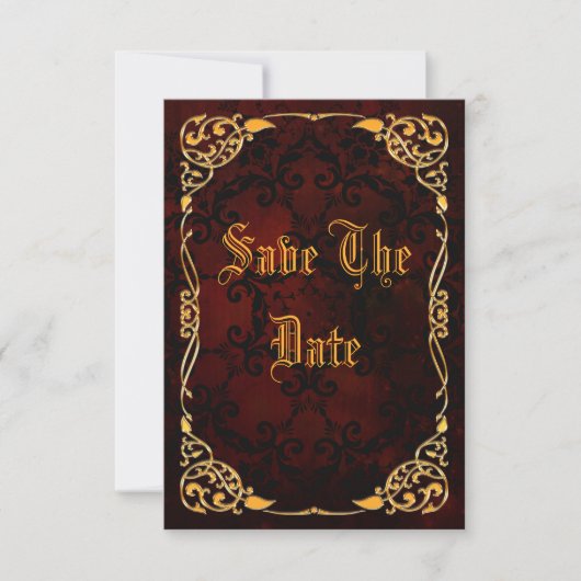 Gothic Gold Gerahmt Sweet 16 Save the Date (Vorderseite)