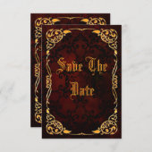 Gothic Gold Gerahmt Sweet 16 Save the Date (Vorne/Hinten)