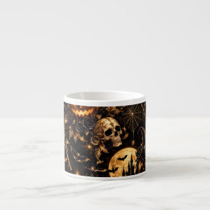 Gothic Gold Halloween Espresso Tasse