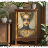 Gothic Gold Masquerade Woman, Mask ER2L Decoupage Seidenpapier