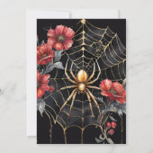 Gothic Gold & Red Spider Floral Web Handfasts Einladung (Rückseite)